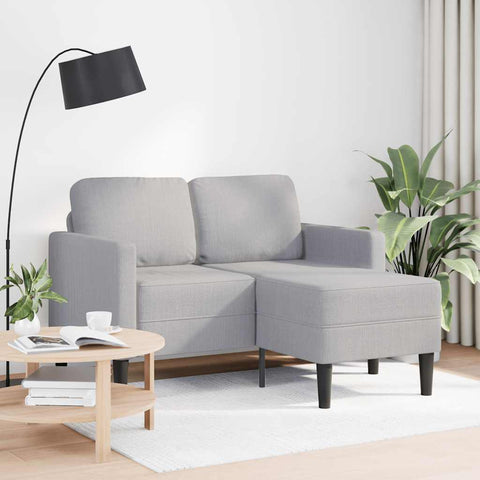 2-Sitzer-Sofa mit Chaiselongue L-Form Wolkengrau 125 cm Stoff