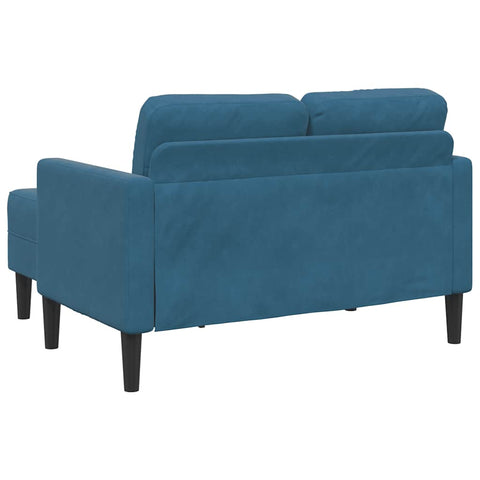 2-Sitzer-Sofa mit Chaiselongue L-Form Blau 125 cm Samt