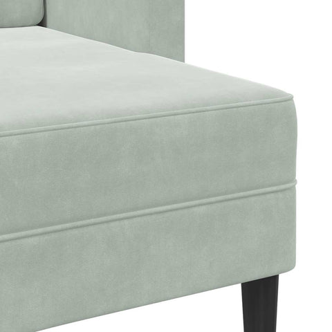 2-Sitzer-Sofa mit Chaiselongue L-Form Hellgrau 125 cm Samt