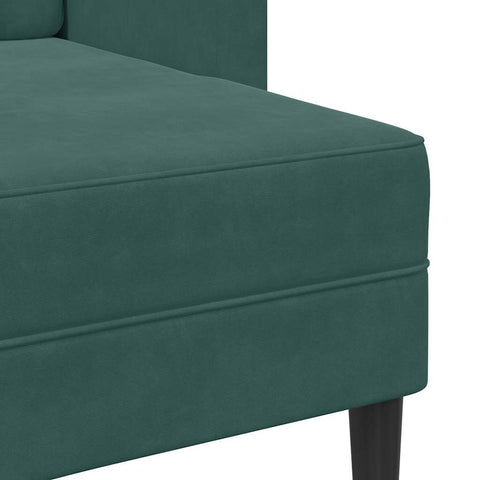 2-Sitzer-Sofa mit Chaiselongue L-Form Dunkelgrün 125 cm Samt