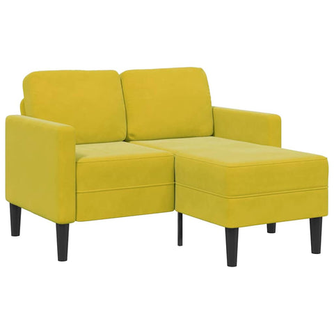 2-Sitzer-Sofa mit Chaiselongue L-Form Gelb 125 cm Samt