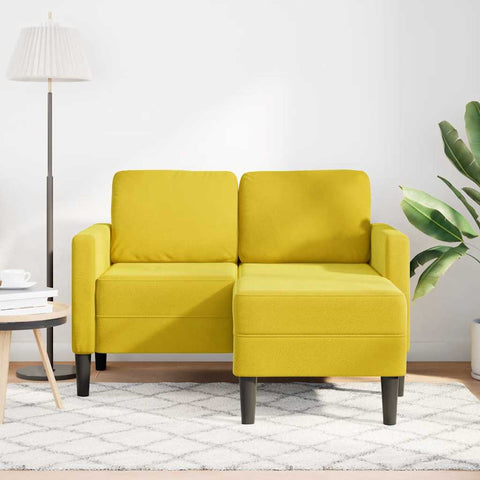 2-Sitzer-Sofa mit Chaiselongue L-Form Gelb 125 cm Samt