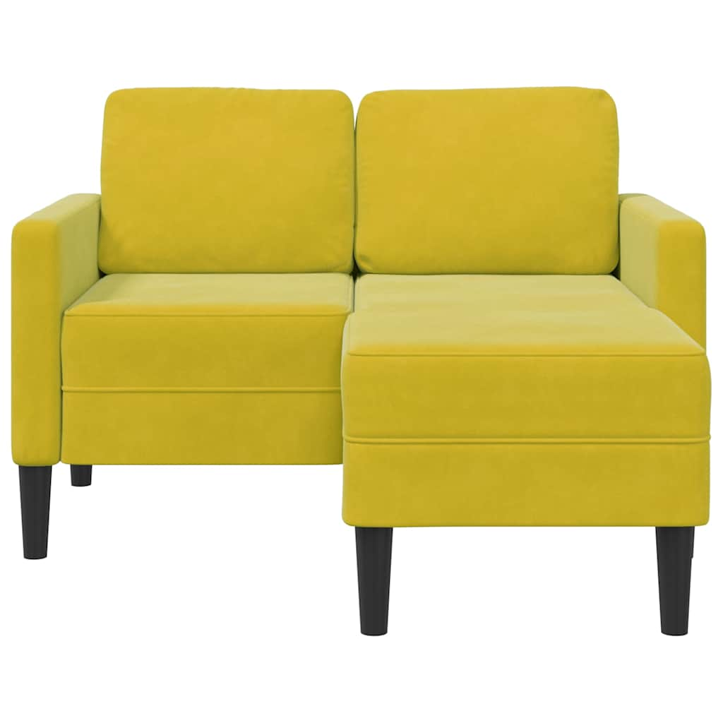 2-Sitzer-Sofa mit Chaiselongue L-Form Gelb 125 cm Samt