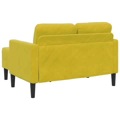 2-Sitzer-Sofa mit Chaiselongue L-Form Gelb 125 cm Samt