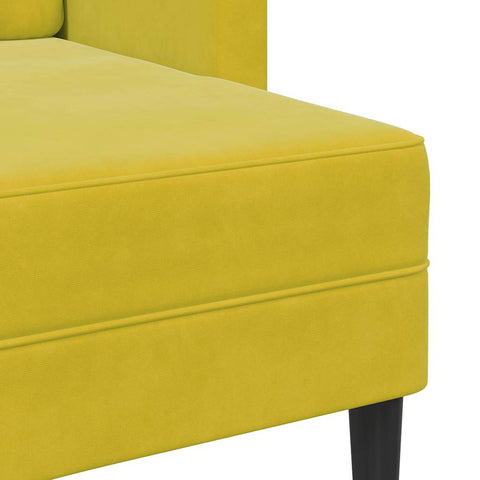 2-Sitzer-Sofa mit Chaiselongue L-Form Gelb 125 cm Samt