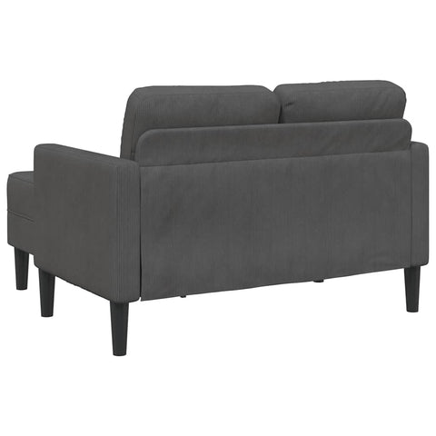 2-Sitzer-Sofa mit Chaiselongue L-Form Dunkelgrau 125 cm Leinen