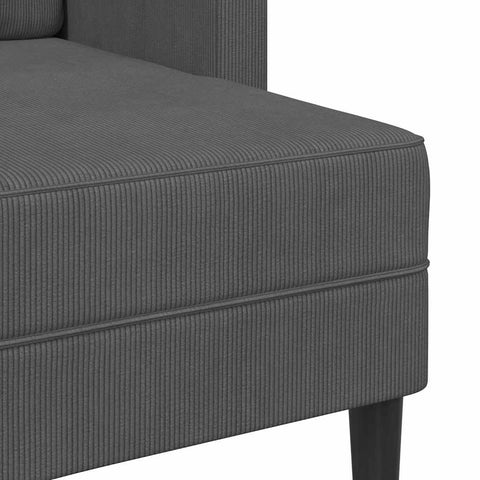 2-Sitzer-Sofa mit Chaiselongue L-Form Dunkelgrau 125 cm Leinen