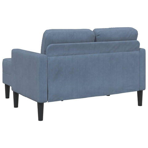 2-Sitzer-Sofa mit Chaiselongue L-Form Blau 125 cm Leinen