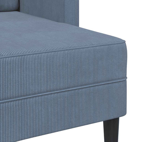 2-Sitzer-Sofa mit Chaiselongue L-Form Blau 125 cm Leinen