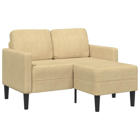 2-Sitzer-Sofa mit Chaiselongue L-Form Hellgrün 125 cm Leinen