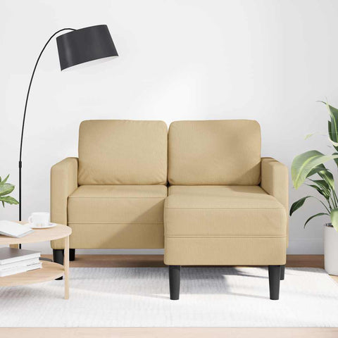 2-Sitzer-Sofa mit Chaiselongue L-Form Hellgrün 125 cm Leinen