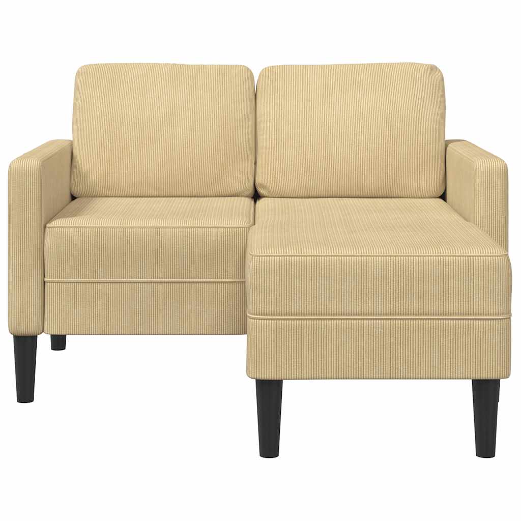 2-Sitzer-Sofa mit Chaiselongue L-Form Hellgrün 125 cm Leinen