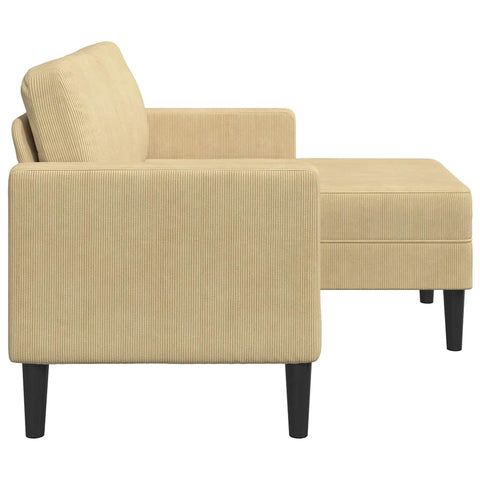 2-Sitzer-Sofa mit Chaiselongue L-Form Hellgrün 125 cm Leinen