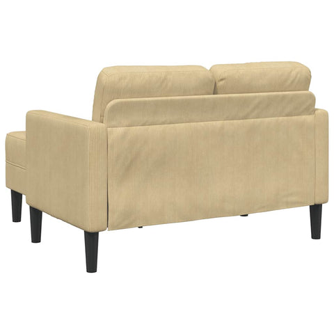 2-Sitzer-Sofa mit Chaiselongue L-Form Hellgrün 125 cm Leinen