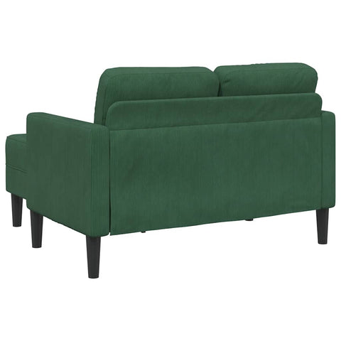 2er-Sofa mit Chaiselongue L-Form Dschungelgrün 125 cm Leinen