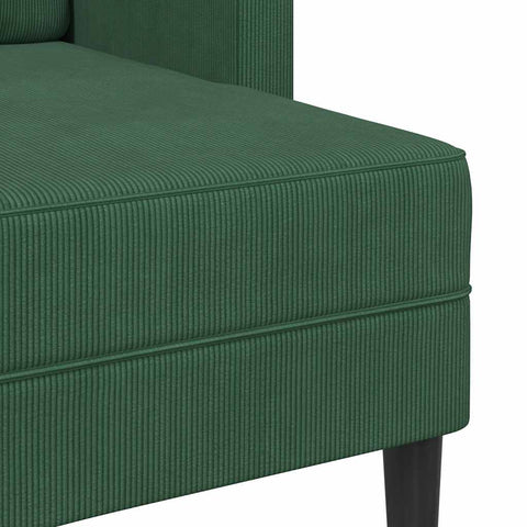 2er-Sofa mit Chaiselongue L-Form Dschungelgrün 125 cm Leinen