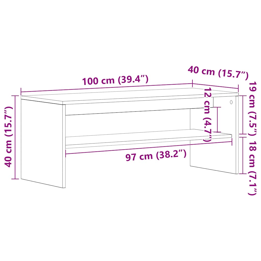 TV-Schrank Braun Eichen-Optik 100x40x40 cm Holzwerkstoff