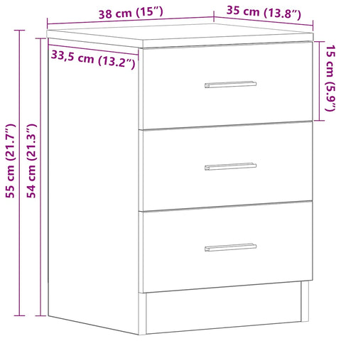 Nachttisch Altholz-Optik 38x35x55 cm Holzwerkstoff