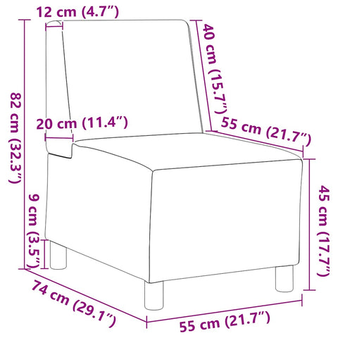 Sessel Hellgrau 55 cm Stoff