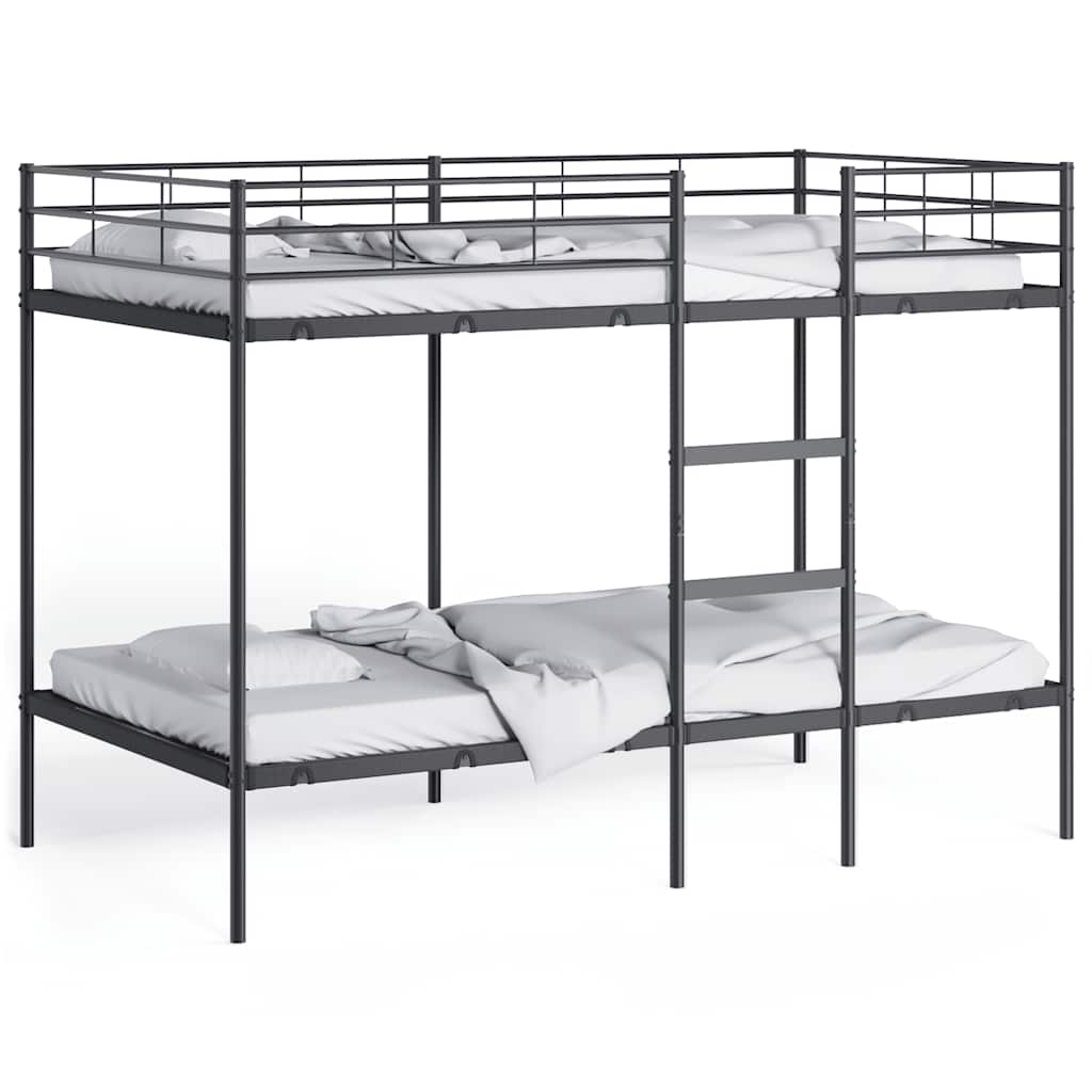 Etagenbett ohne Matratze Schwarz 100x200 cm Stahl