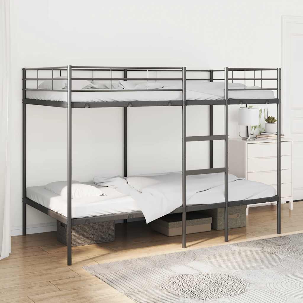 Etagenbett ohne Matratze Schwarz 100x200 cm Stahl