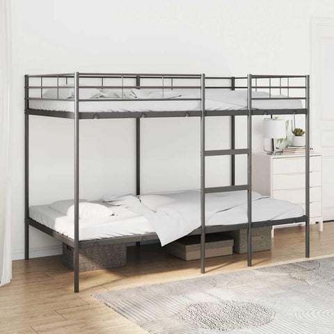Etagenbett ohne Matratze Schwarz 100x200 cm Stahl