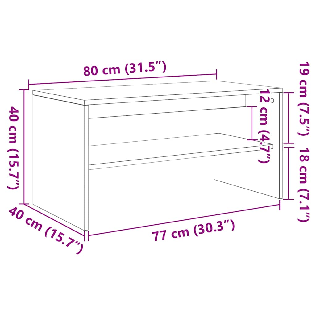 TV-Schrank Weiß 80x40x40cm Holzwerkstoff