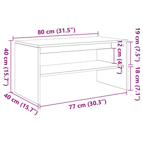 TV-Schrank Schwarz Eiche-Optik 80x40x40 cm Holzwerkstoff