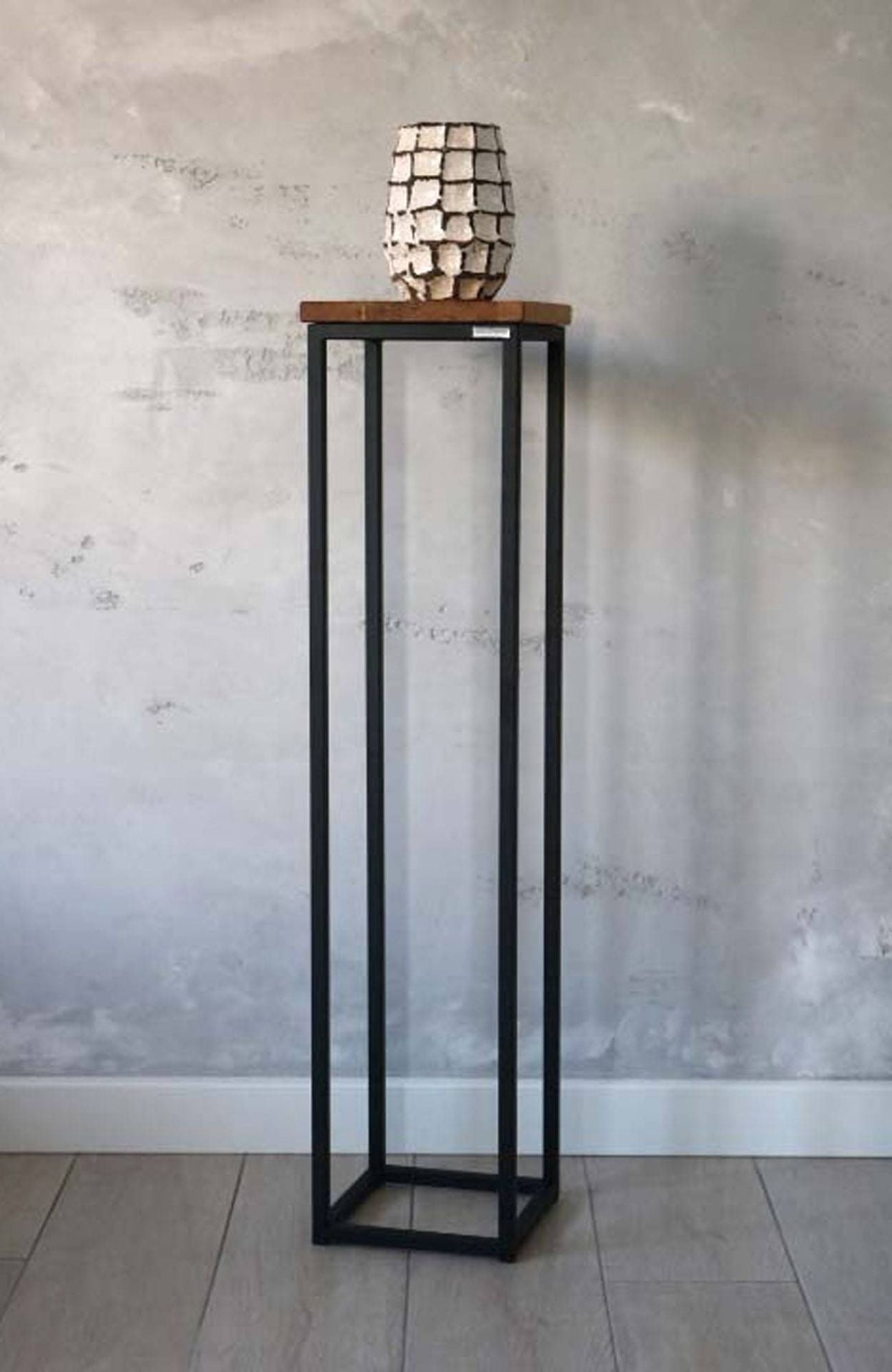 Dekoständer Blumenhocker aus Eiche - naturgeölt Höhe 90 cm