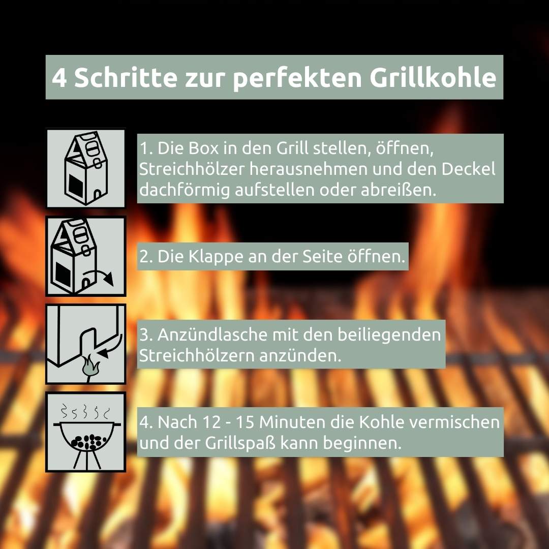 Light-UP-Box 4in1 Grillbox Grillkohle Grillholzkohle6x LightUP Box