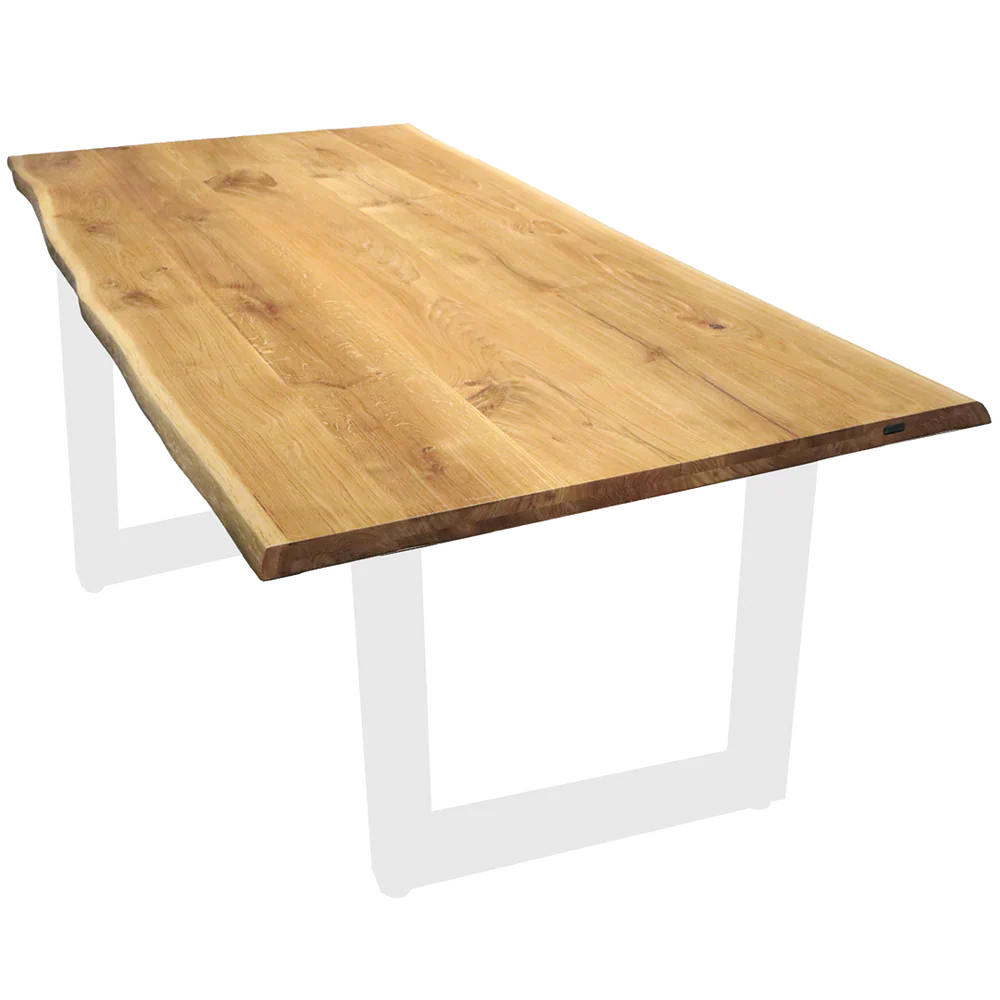 Eichentisch mit Baumkante 180cm x 100cm aufgedoppelt180cm x 100cm / Tiempo U