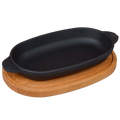 BRI118.119Cover_730cdfa1-2e01-4e0d-85cc-1b655acca619 Ovale Servierpfanne Gusseisen 22x14 cm mit Holzablage robust & stilvoll Default Title