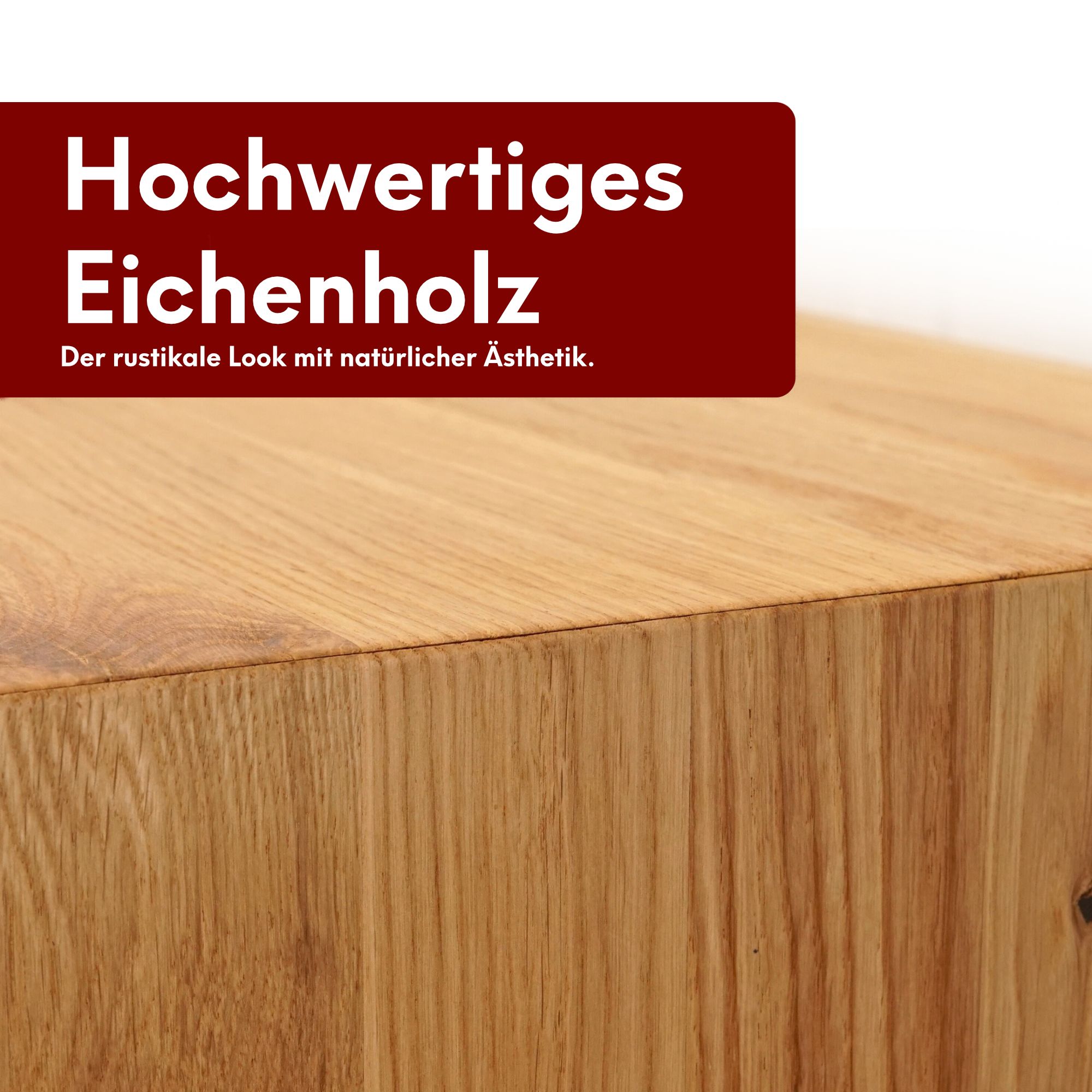 Holzbank Hocker aus massiver Eiche mit Baumkante