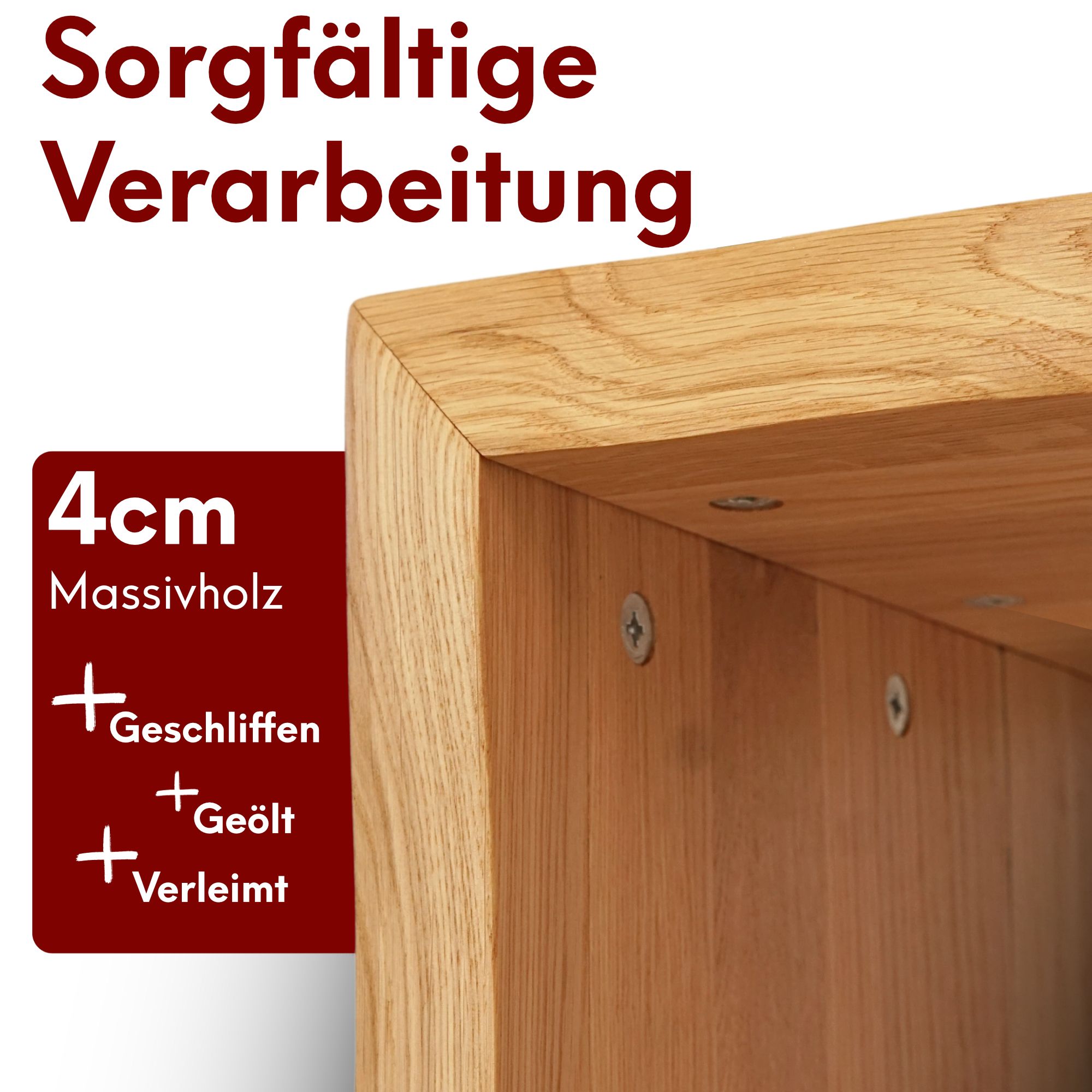 Holzbank Hocker aus massiver Eiche mit Baumkante