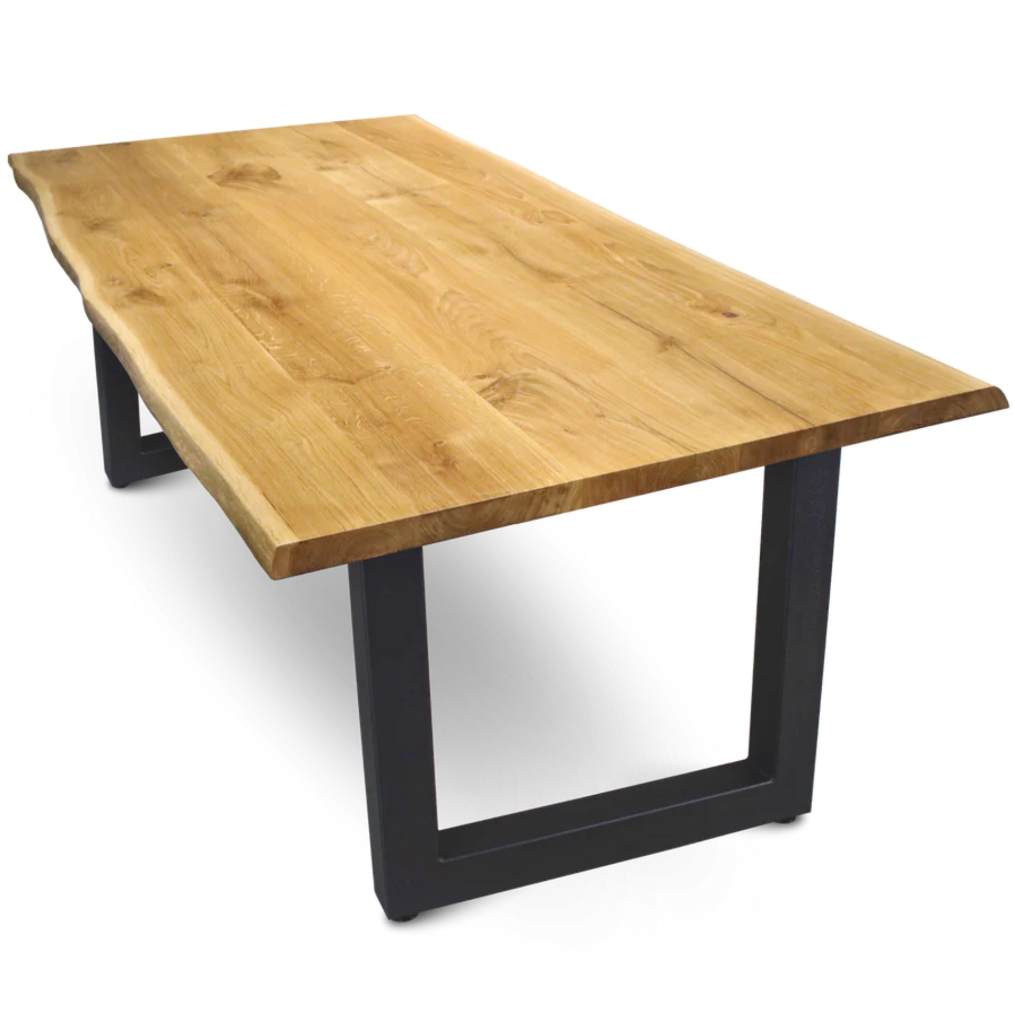 kalb Massivholztisch Eiche, wählbare Größen 180x85 cm – 300x100 cm, natürliche oder gerade Baumkante, geölt, 4 cm massive Tischplatte, robust & belastbar, zeitloses Design, Holztisch für Esszimmer, Büro & Konferenzraum