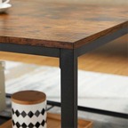 kalb | Couchtisch, Wohnzimmertisch, Holz & schwarzes Metall, stabil & langlebig, Couch Tisch für Wohnzimmer & Sofa, moderner Industrial Stil Indie
