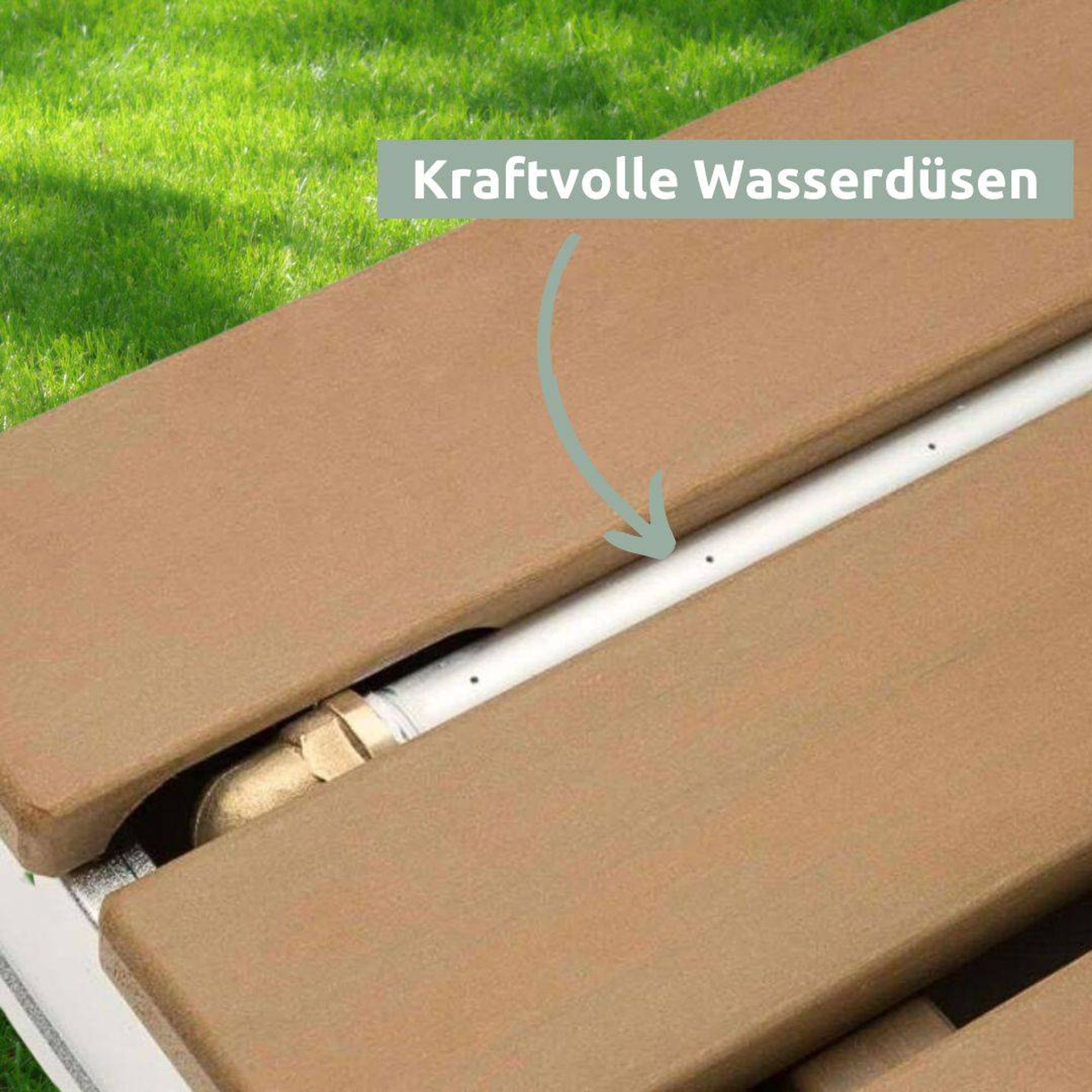 Bodendusche Gartendusche, eckig WPC-Oberfläche
