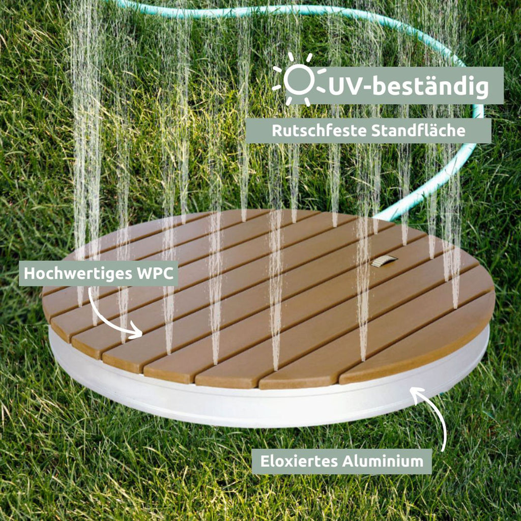 Bodendusche Gartendusche, rund, WPC-Oberfläche