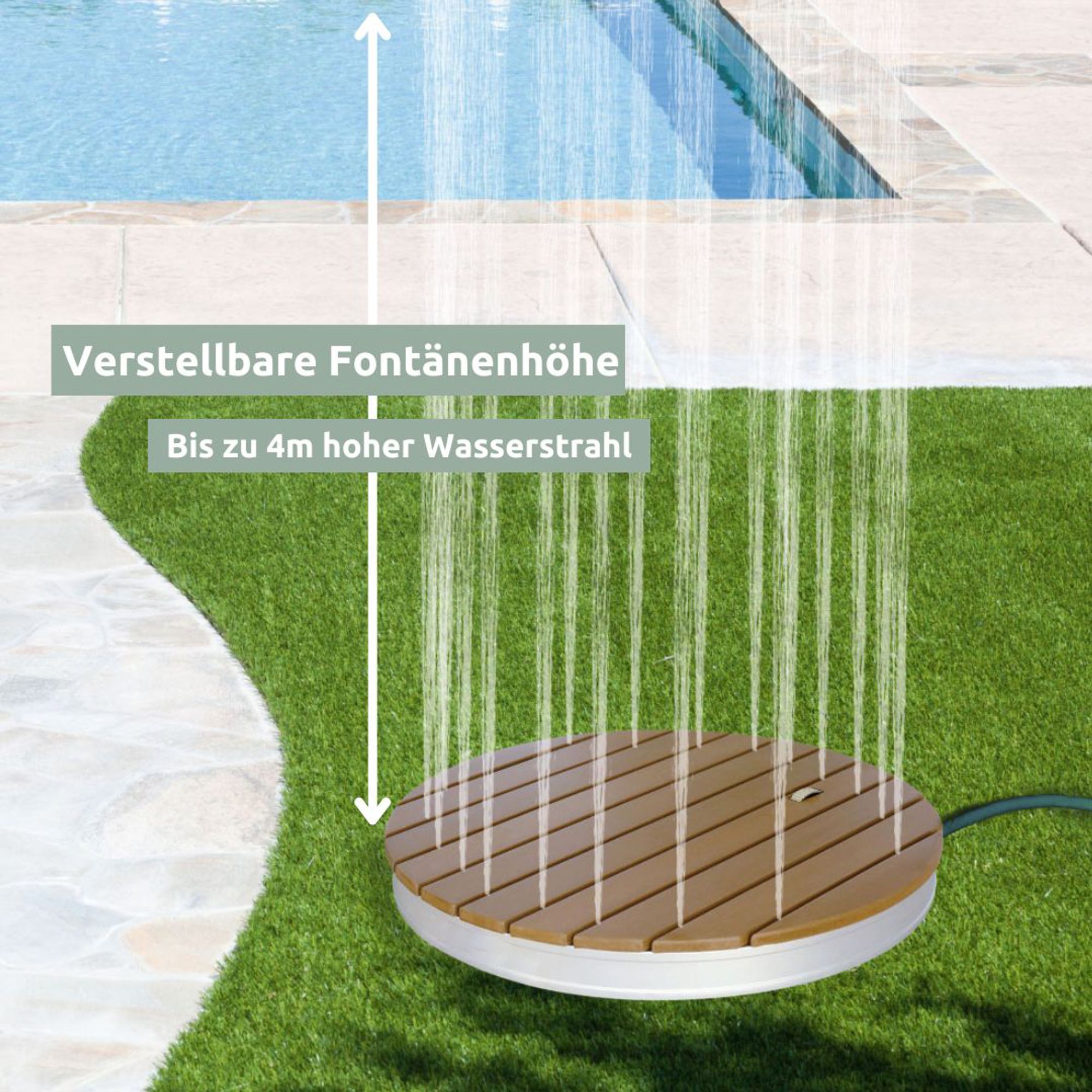 Bodendusche Gartendusche, rund, WPC-Oberfläche