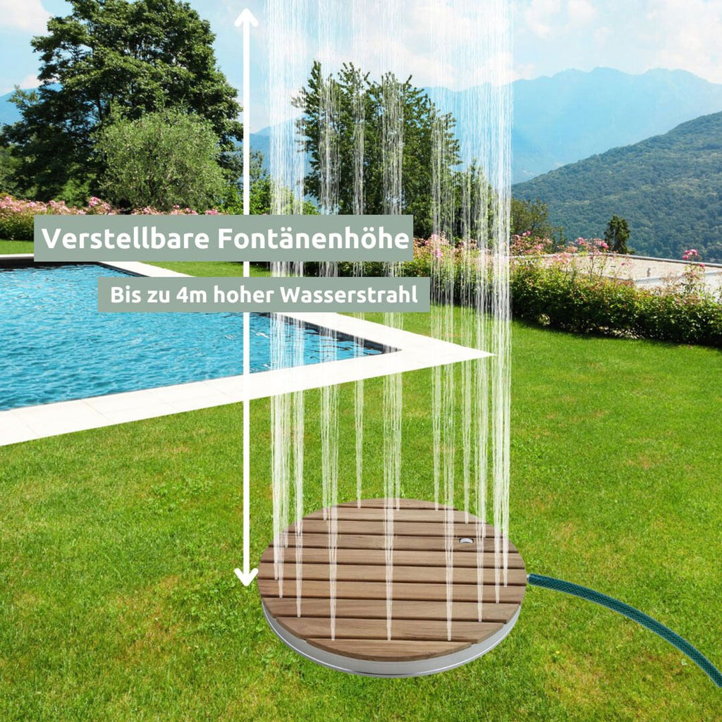 Bodendusche Gartendusche, rund, Teak-Oberfläche