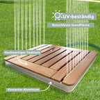 Bodendusche Gartendusche, eckig, mit Teak-Oberfläche