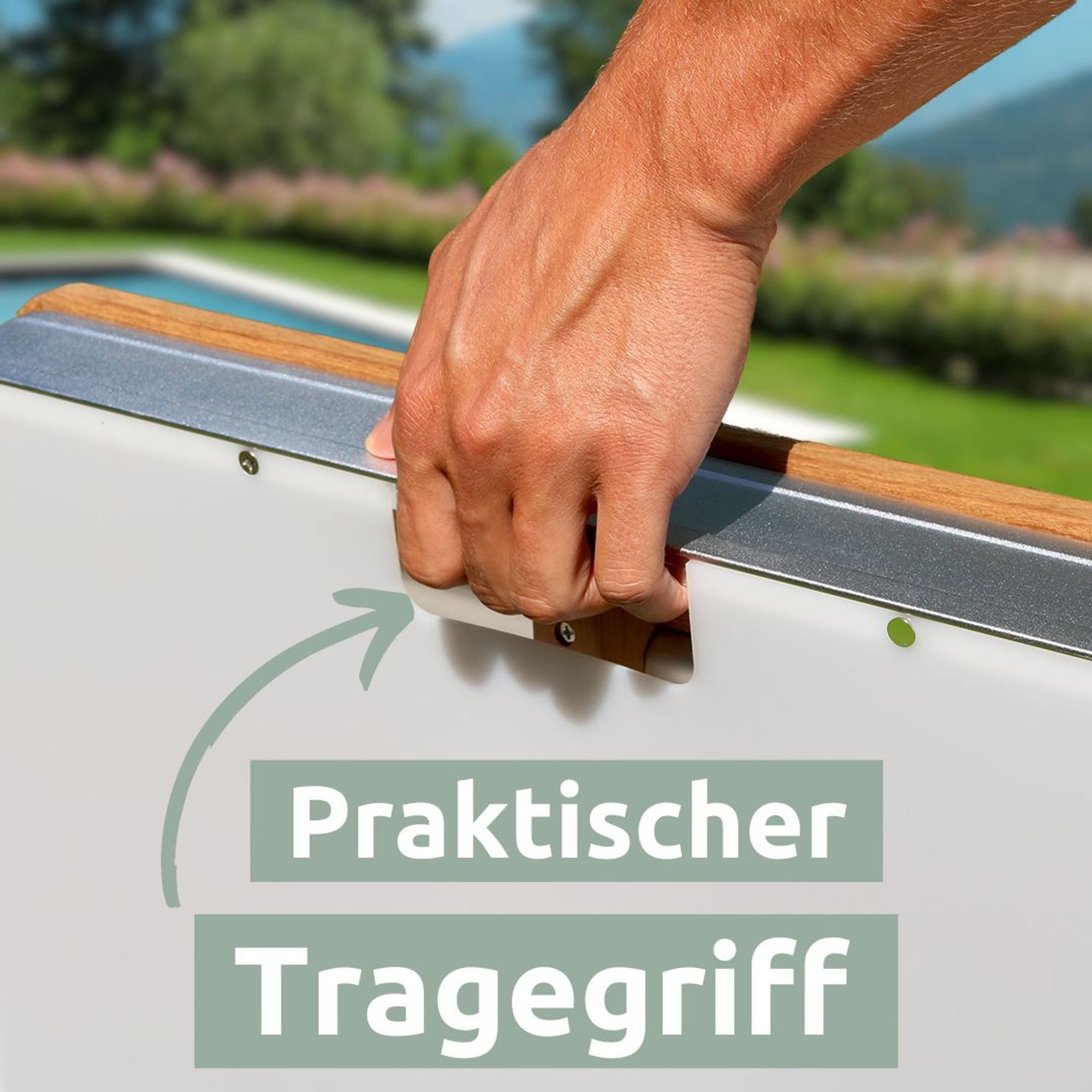 Bodendusche Gartendusche, eckig WPC-Oberfläche