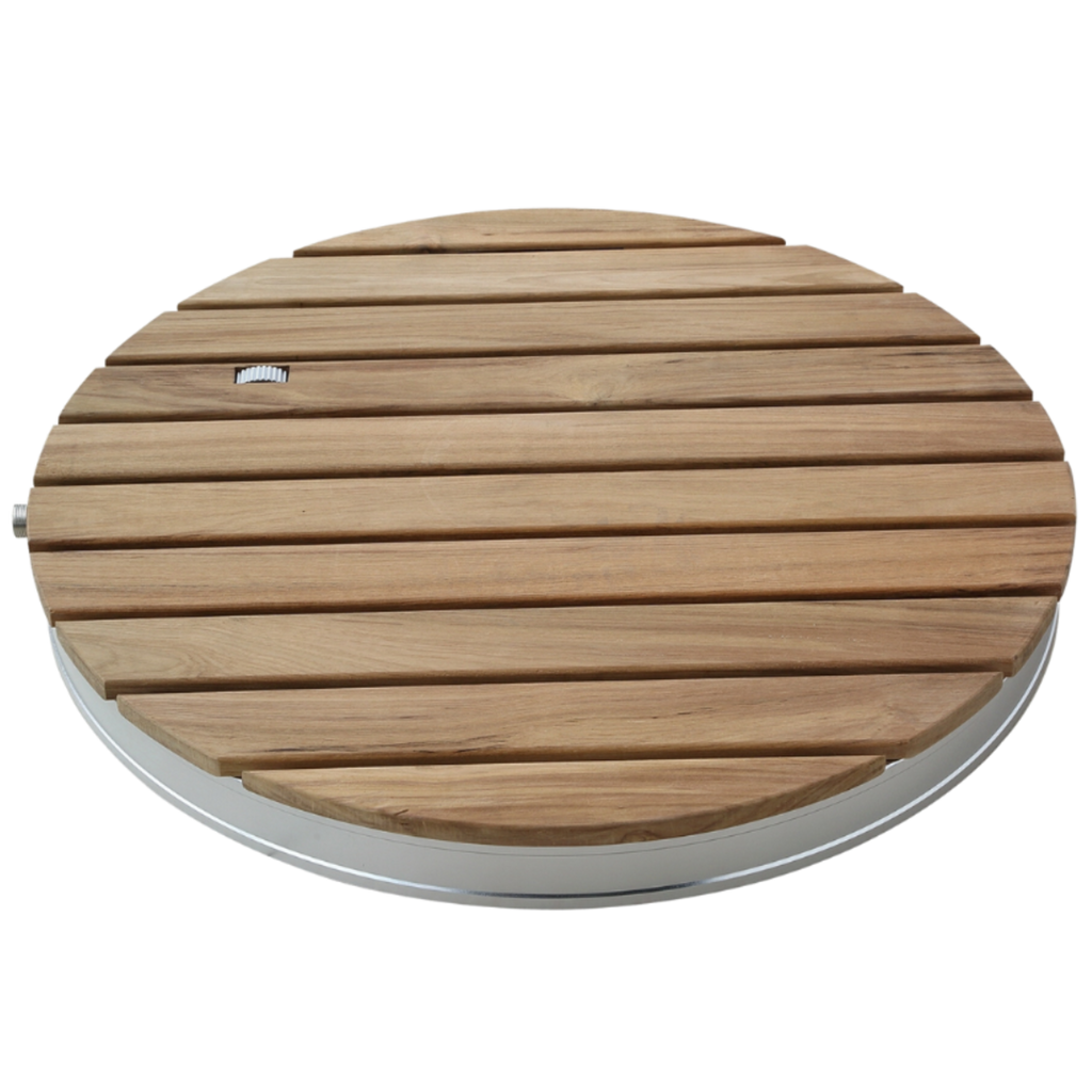Bodendusche Gartendusche, rund, Teak-Oberfläche