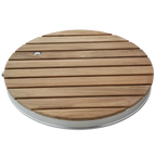 Bodendusche Gartendusche, rund, Teak-Oberfläche