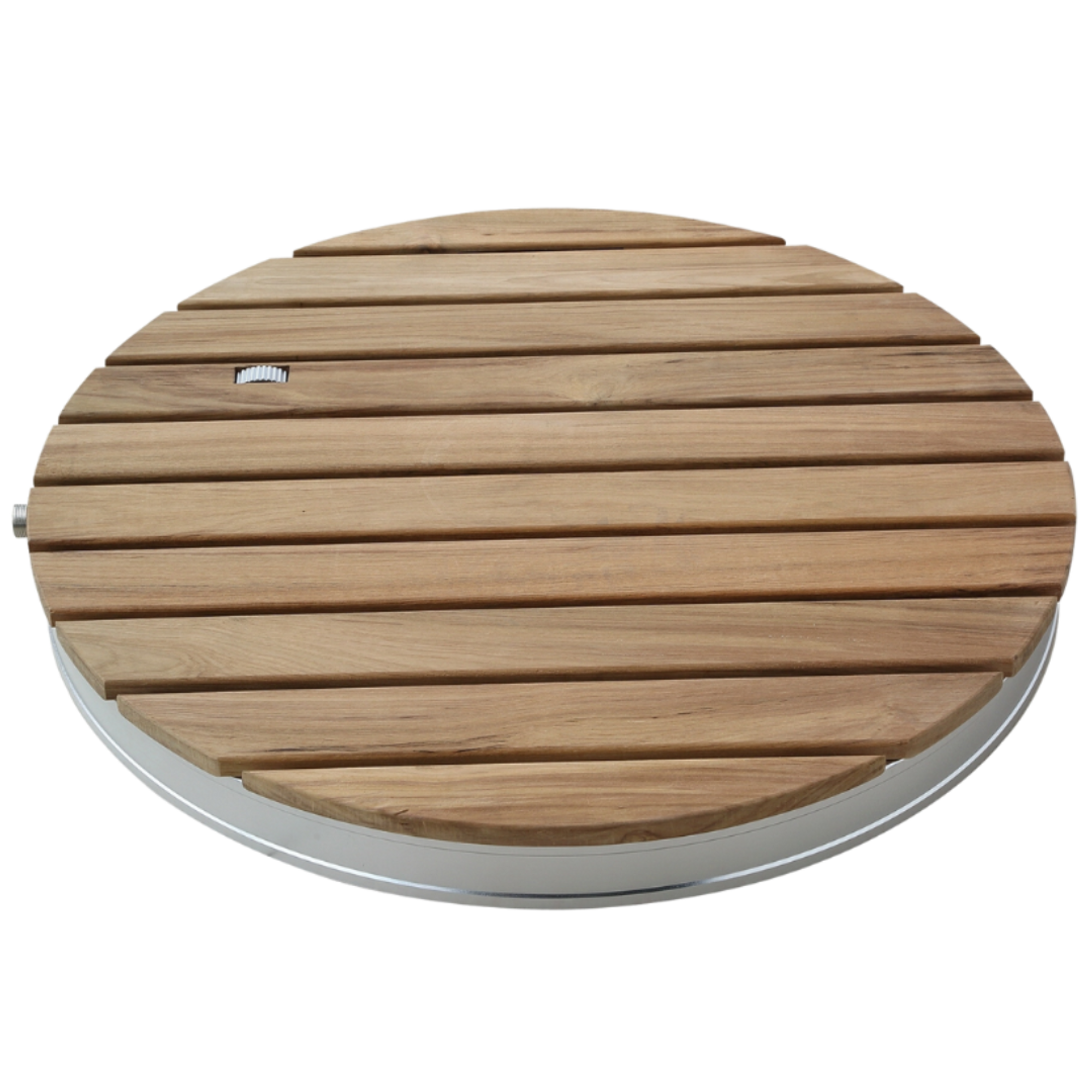 Bodendusche Gartendusche, rund, Teak-Oberfläche