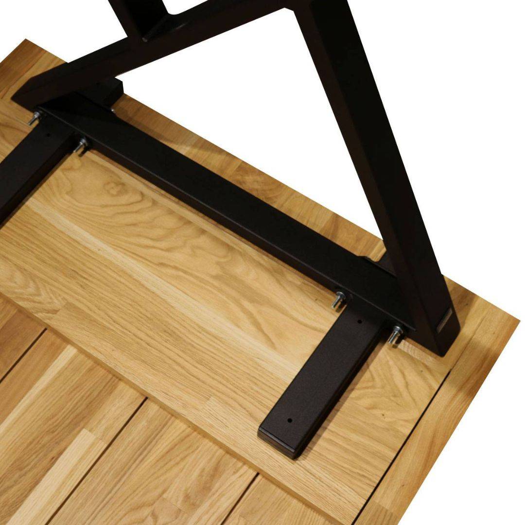 Tischplatte ohne Baumkante aus massiver Eiche mit Aufdopplung am Rand200cm x 100cm / Trapez