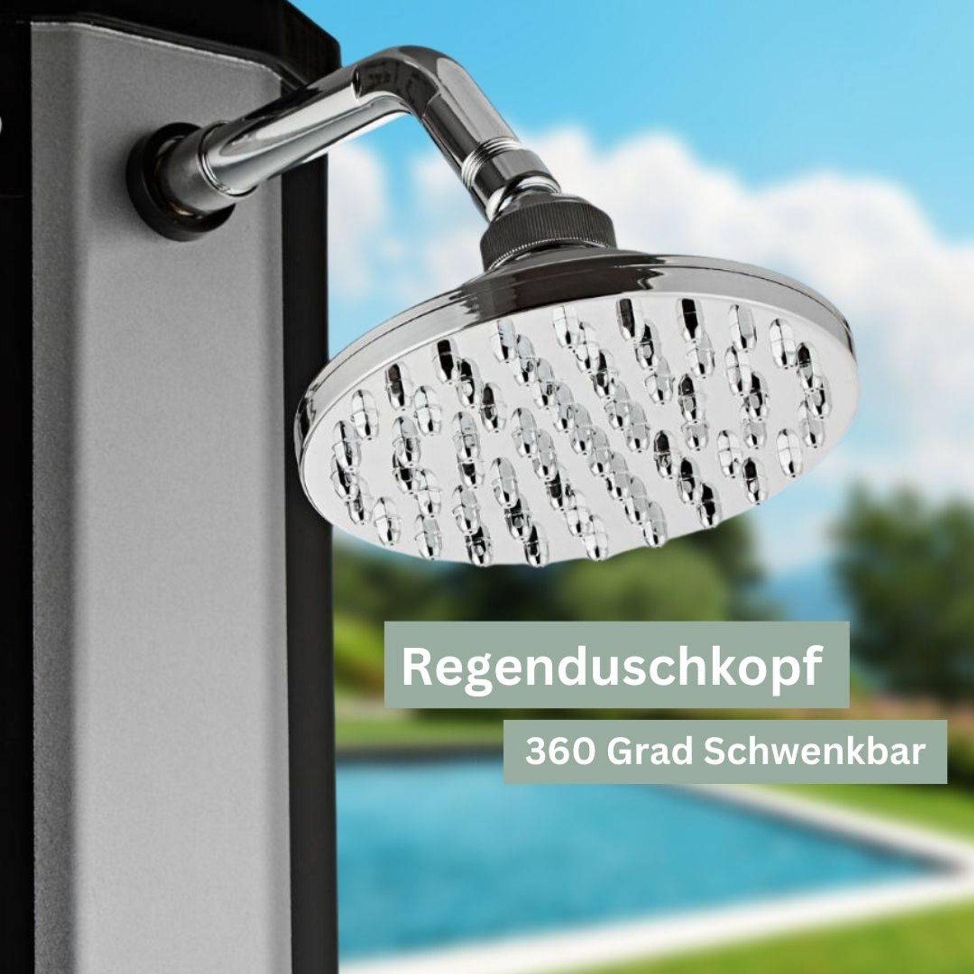 Solardusche Gartendusche mit 40 Liter Wasserspeicher, inkl. Schutzhülle