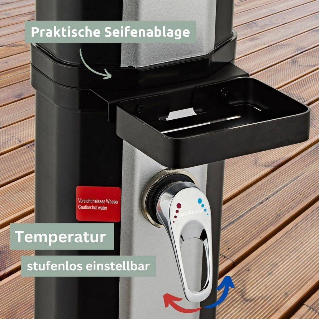 Solardusche Gartendusche mit 40 Liter Wasserspeicher, inkl. Schutzhülle