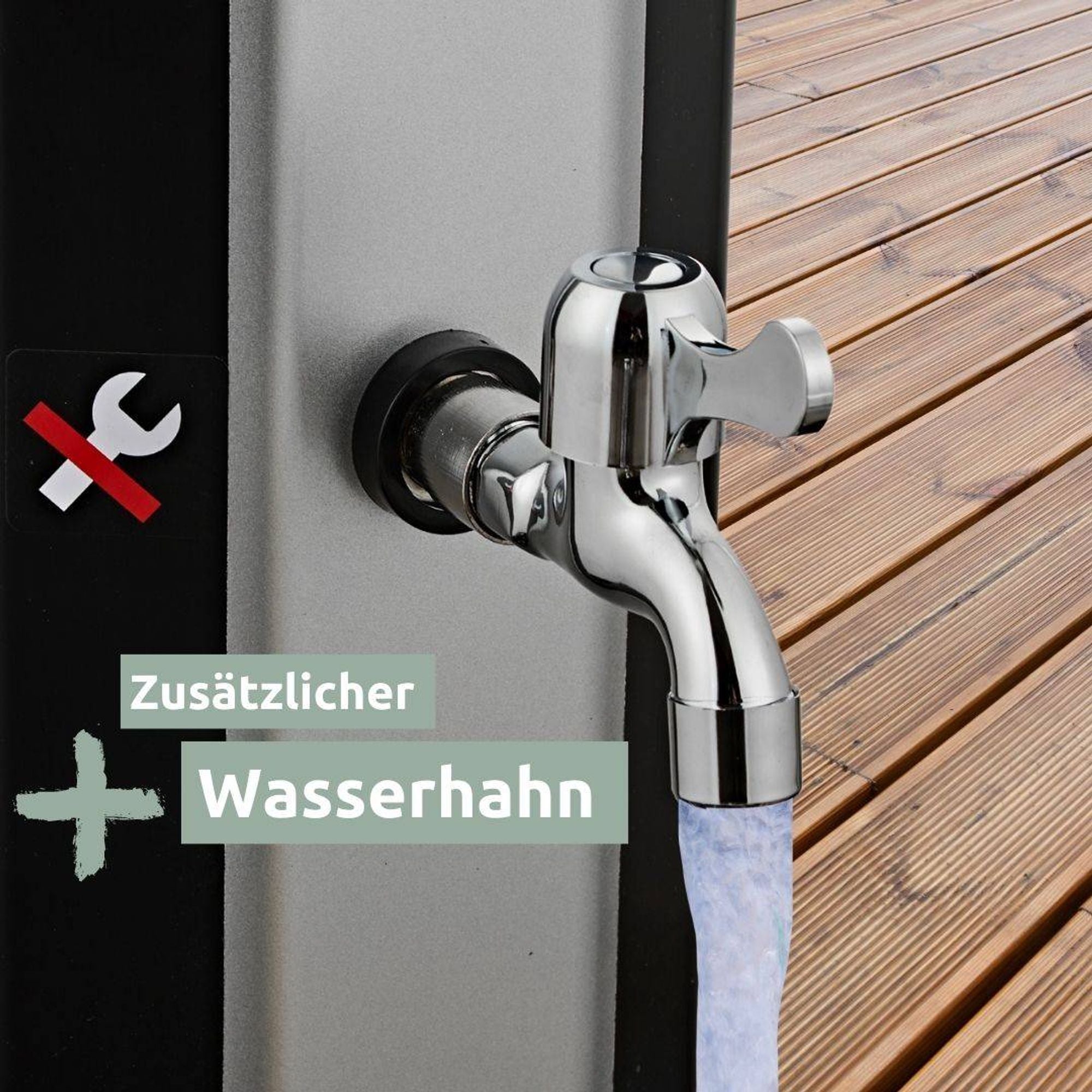 Solardusche Gartendusche mit 40 Liter Wasserspeicher, inkl. Schutzhülle