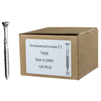100 Stück Terrassenschrauben aus Edelstahl 5x60 mit Torx Kopf